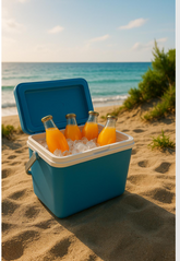 حافظة ثلج مع مقبض لسهولة الحمل - أزرق